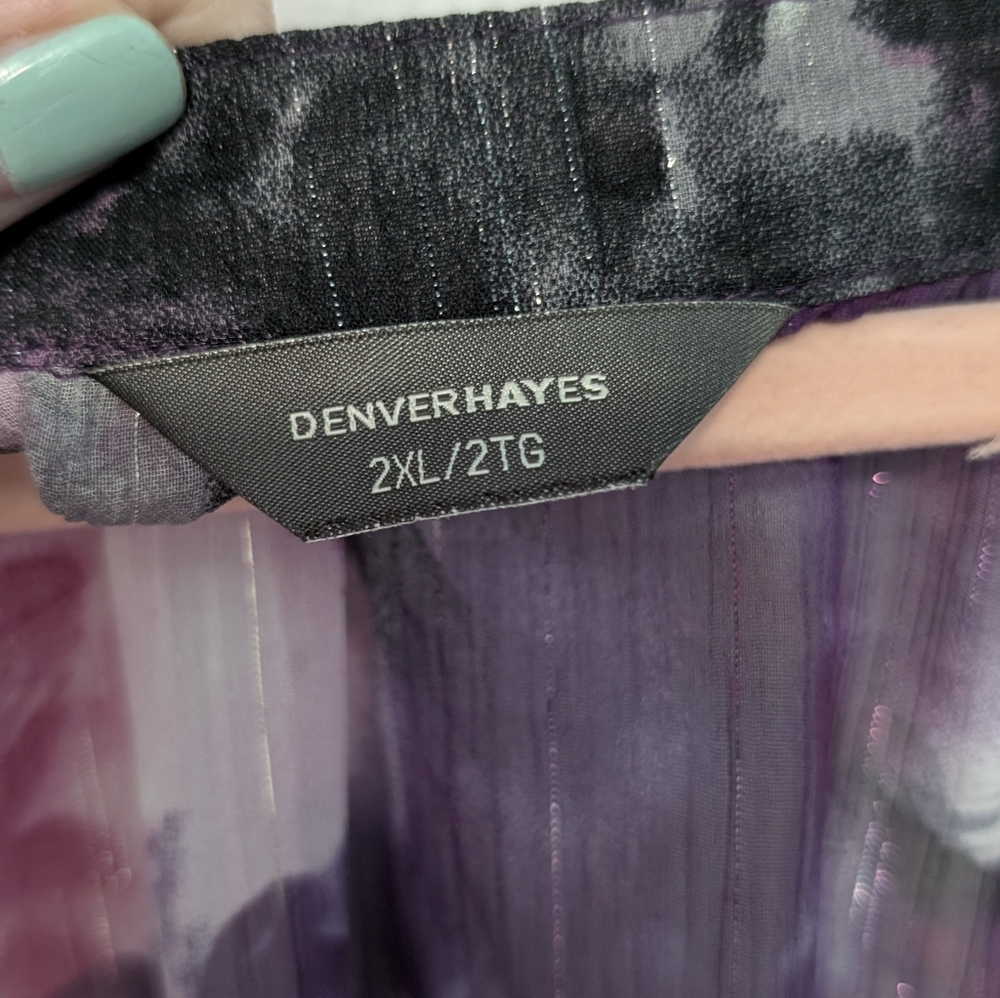 Denver Hayes Floral Chiffon Blouse - Purple and Pink 🩷 Size 2xl - Picture 6 of 7